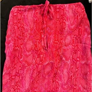 90s midi Pink snake skin skirt size small